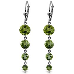 14k WG Peridot Long Chandelier Earrings
