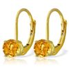 Image 1 : 14k Gold 1.20ct Citrine Leverback Earrings