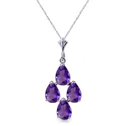 14k White Gold 1.50ct Amethyst Necklace