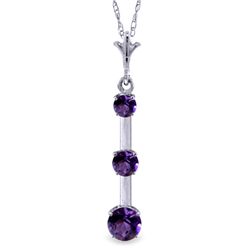 14k White Gold Amethyst Graduated Necklace