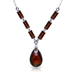 14K White Gold 3.0ct & 1.35ct Garnet Necklace