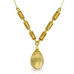 14k YG 3.00ct & 1.35ct Citrine Stationed Necklace