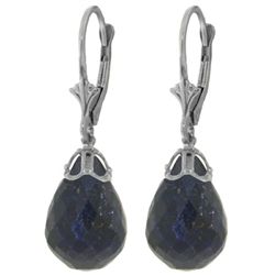 14k Gold 29.60ct Briolette Sapphire Earrings