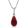 Image 1 : 14K W. GOLD 0.05ct DIAMOND & 8.80ct RUBY NECKLACE