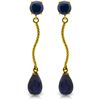 Image 1 : 14k Solid Gold Sapphire Drop Dangle Earrings