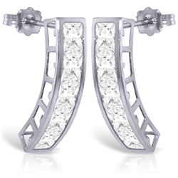 14k Solid Gold 4.50ct White Topaz Earrings