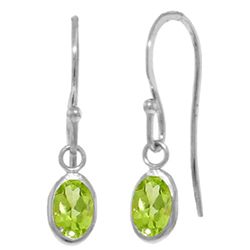 14k Gold 1.0ct Peridot Fish Hook Earrings