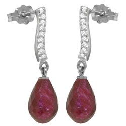 14k 6.60ct Ruby with Diamond Earrings