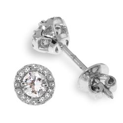 14K WHITE GOLD 0.16ct DIAMONDS STUD EARRING