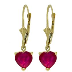 Ruby Petite Heart Earrings in 14k Yellow Gold
