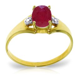 14k YG 1.25ct Ruby & Diamond Ring