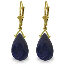 14k Yellow Gold 15.60ct Sapphire Dangle Earrings