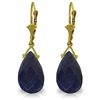 Image 1 : 14k Yellow Gold 15.60ct Sapphire Dangle Earrings