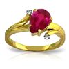 Image 1 : 14K YELLOW GOLD 0.01ct DIAMOND & 1.50ct RUBY RING