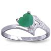 Image 1 : 14K White Gold 1.00ct Heart Shape Emerald Ring