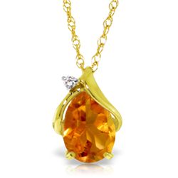 14k Gold 1.60ct Citrine Drop Necklace