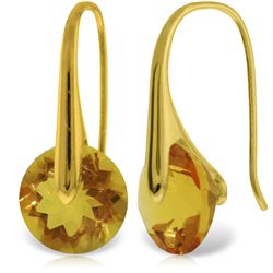 14k YG 11.50ct Citrine Fish Hook Earrings