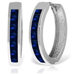 14K White Gold 1.85ct Sapphire Huggie Earring