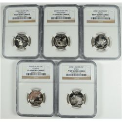 SET OF 2004-S SILVER STATEHOOD QUARTERS NGC PF 69 UC