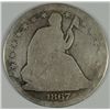 Image 1 : 1867-S SEATED HALF DOLLAR AG