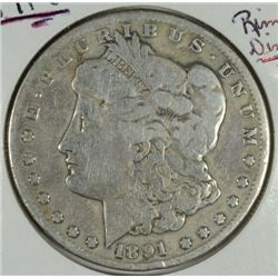 1891-CC MORGAN DOLLAR AG