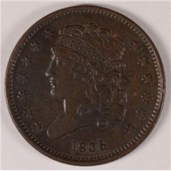 1835 HALF CENT AU 58