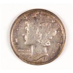 1942/1 MERCURY DIME, AU-55 NICE! A RARE MINT ERROR!