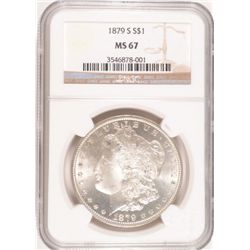 1879-S MORGAN SILVER DOLLAR, NGC MS-67 WHITE, SUPER
