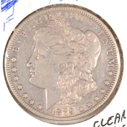 1879-CC "CLEAR CC"  MORGAN SILVER DOLLAR, XF/AU 45 NICE