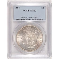 1884 MORGAN SILVER DOLLAR, PCGS MS-62