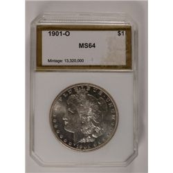 1901-O MORGAN SILVER DOLLAR, PCI MS-64