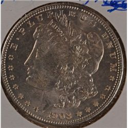 1903 MORGAN SILVER DOLLAR, MS-65 GEM WHITE