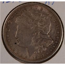 1921-D MORGAN SILVER DOLLAR, XF