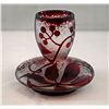 Image 2 : Daum Nancy Ruby Cameo Glass Spider Vase