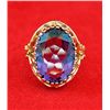 Image 2 : Antique Style 14 kt Gold Ring with 18 ct Amethyst