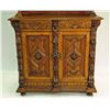 Image 2 : Belgian Oak Court Cupboard, with Stained Glass