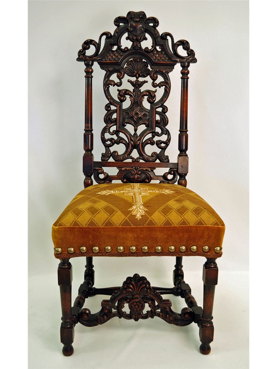 Download Antique Jacobean-Style Carved Walnut Side Chair