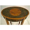 Image 2 : Oak Sewing Table with Brass Acorns and Leaves