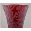 Image 2 : Michael Weems Ruby Satin Art Glass Vase 13.5" H.