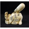 Image 2 : Ivory Netsuke Wise Man and Rooster 19th Century