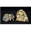 Image 1 : Two Carved Ivory Netsukes, Turtle Shells with Men
