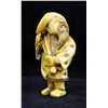 Image 1 : Carved Ivory Netsuke Man In Hat 19th Century