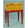 Image 1 : Small Trunk with Wallpaper Cover on Rust Stand