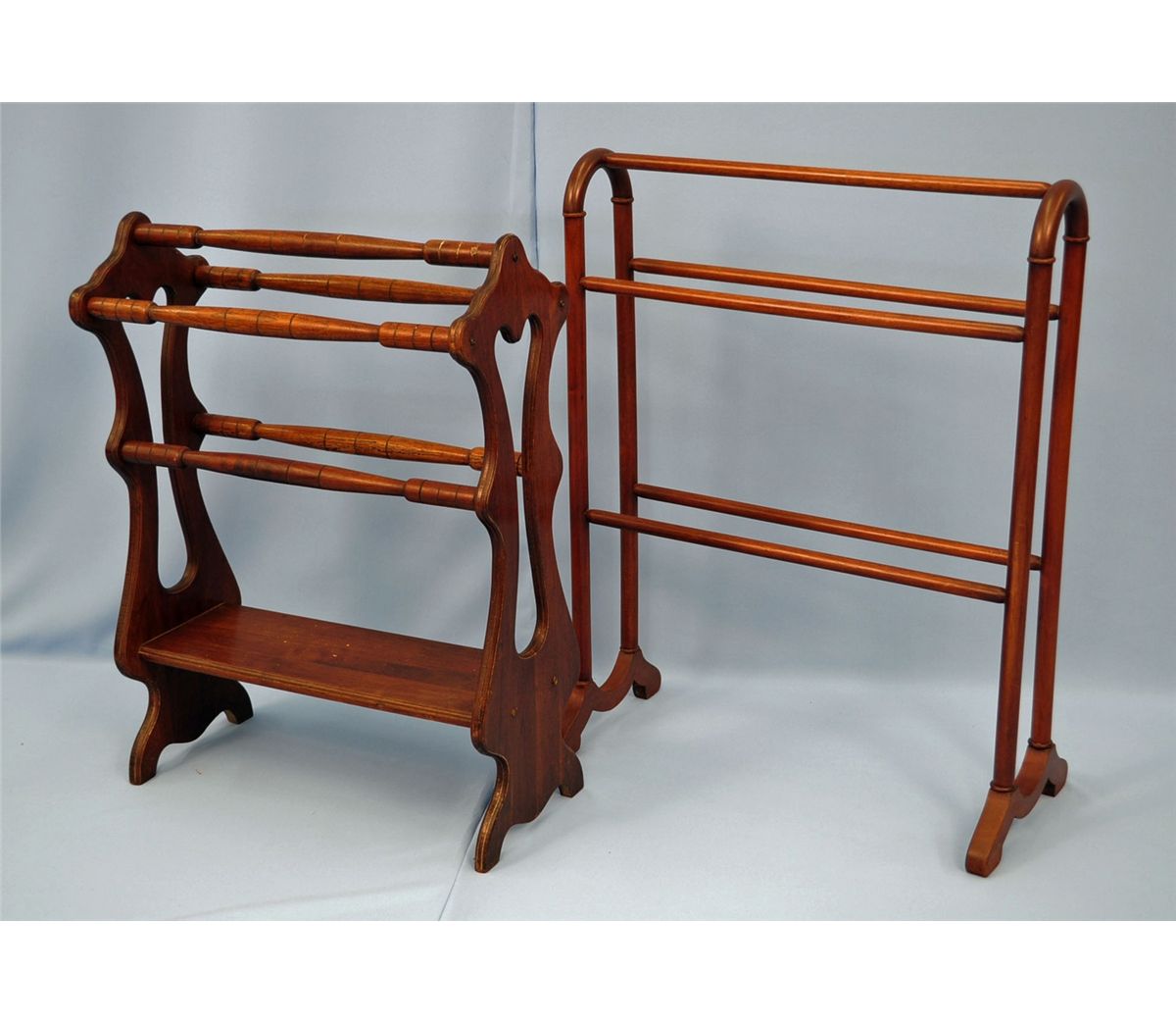 2 Victorian Walnut & Mahg. Quilt Racks