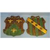 Image 1 : Pair of Carved Oak Wall Crest and Shields