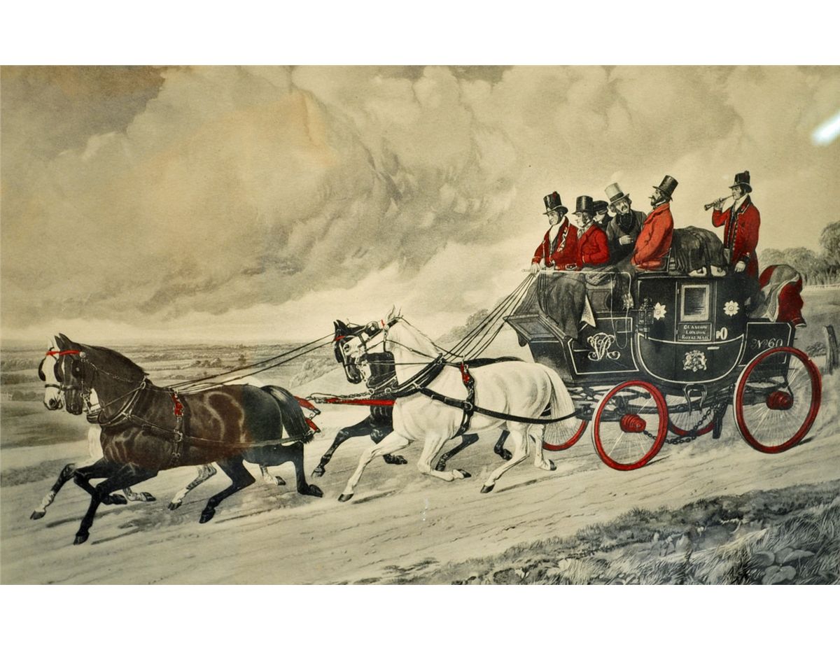 Stage Coach print of the Royal Mail Coach C. 1910