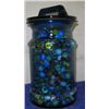 Image 1 : Blue Tint Bottles Full Of Vintage Marbles