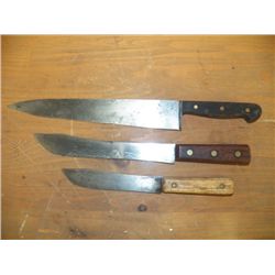 3-Vintage Butcher Knives