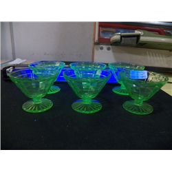 6-Vaseline Glass Desert Cupw