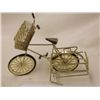 Image 2 : Gold Tone Metal Bike With  Front & Side Carrier